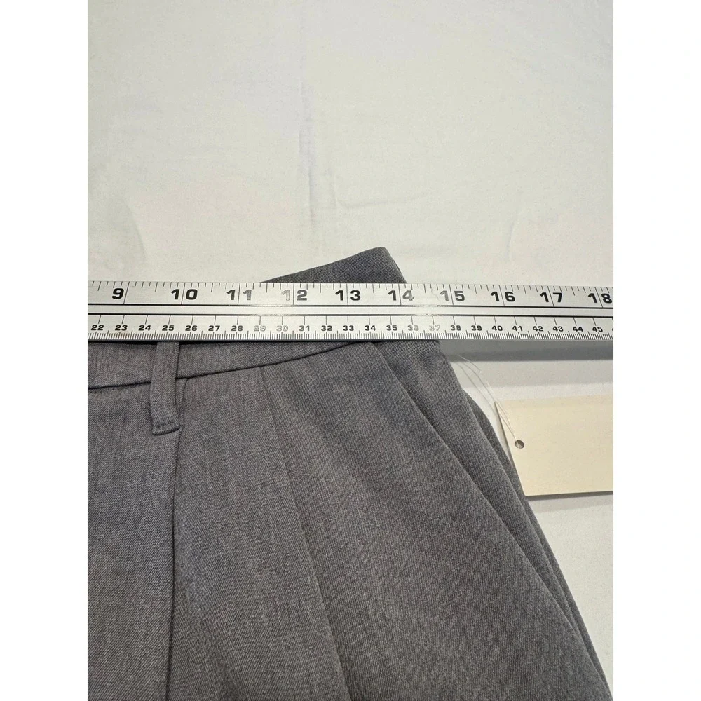 A New Day Pleated Wide Leg Trousers 6 Grey High‎ Rise Elastic Back NWT Business